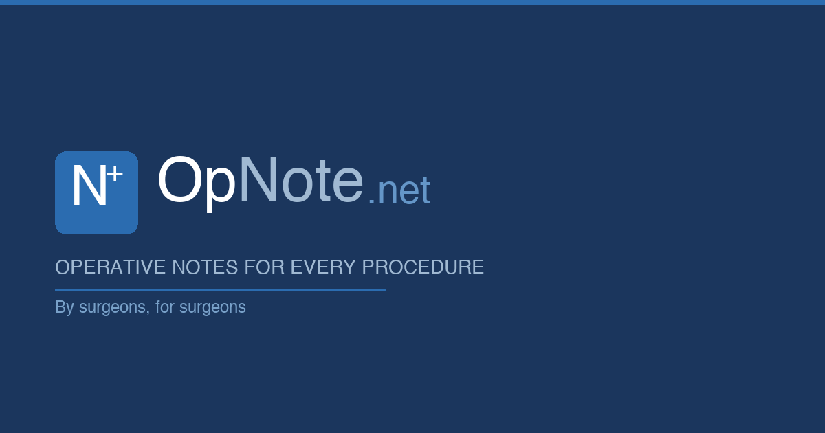 Operative Note Logo Operative Note Templates for Every Procedure | OpNote